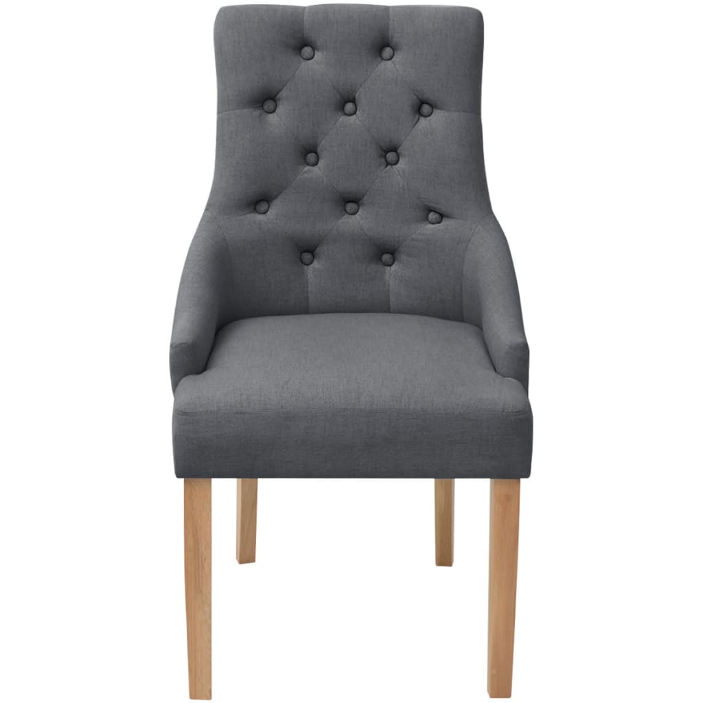 Dining chairs set of 4 dark grey fabric