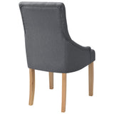 Dining chairs set of 4 dark grey fabric