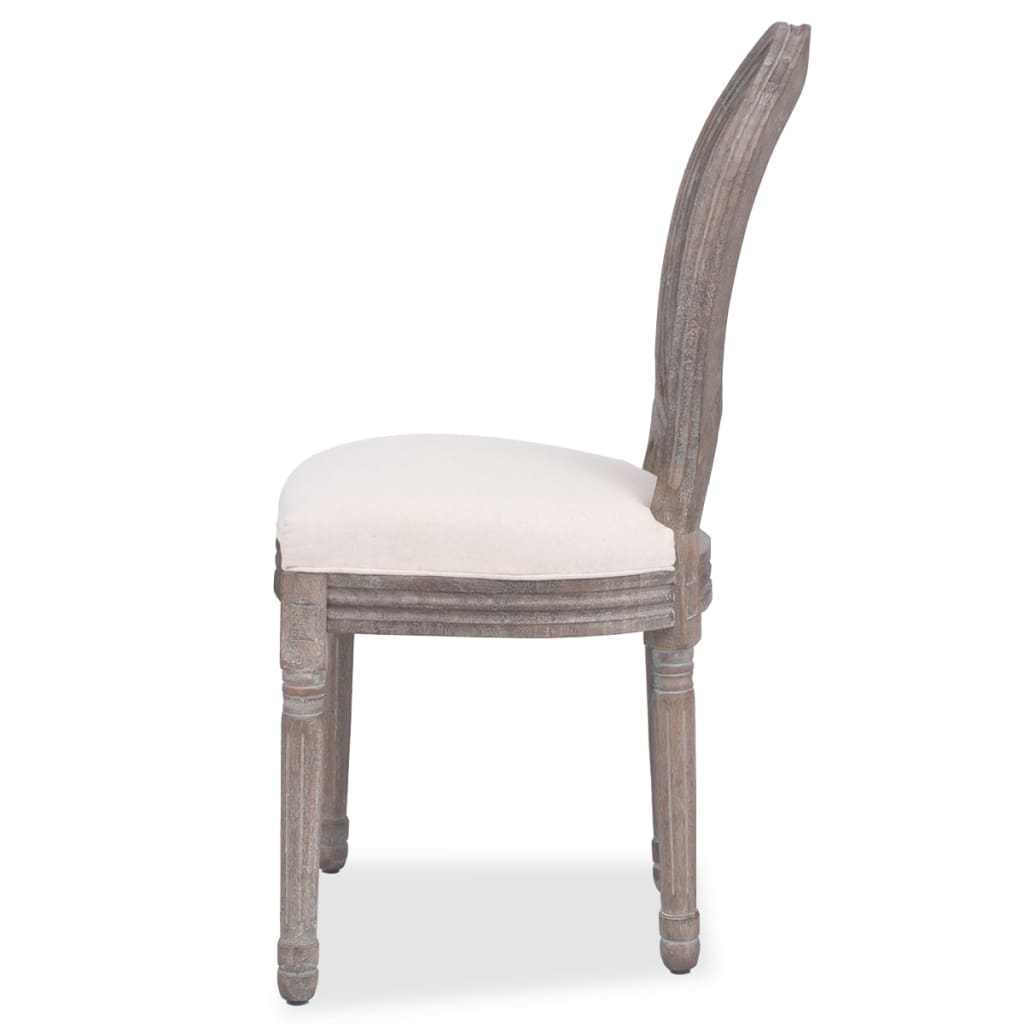 Chaises à manger lot de 6 crème tissu