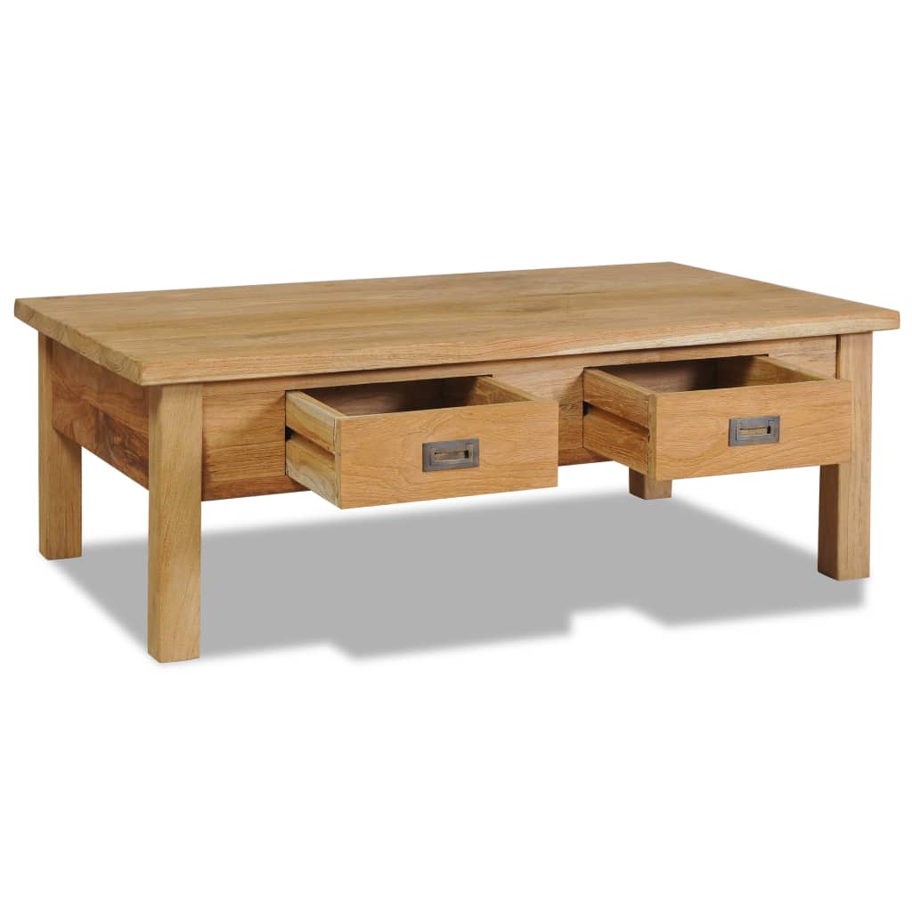 Table basse teck massif 100x60x35 cm