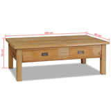 Table basse teck massif 100x60x35 cm