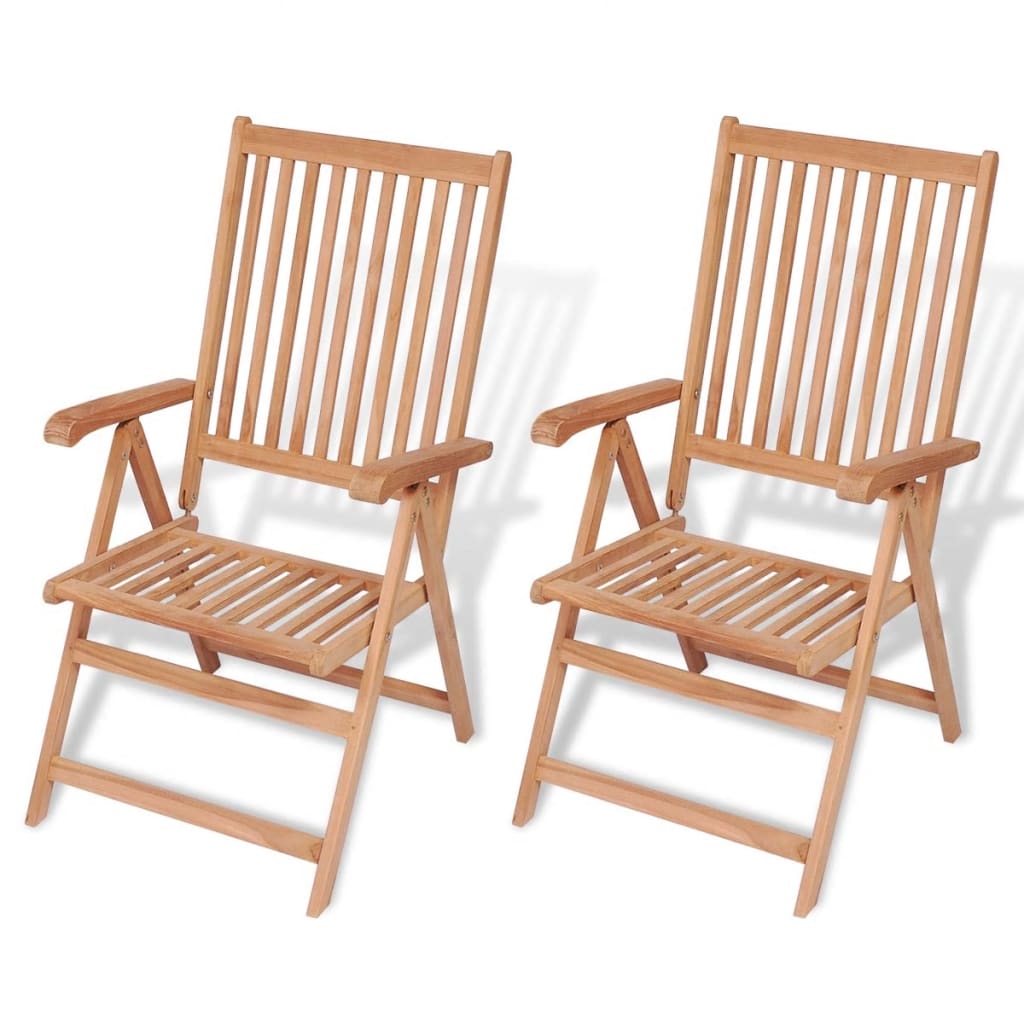 Chaises inclinables de jardin lot de 2 Bois de teck solide