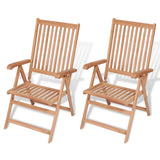 Chaises inclinables de jardin lot de 2 Bois de teck solide