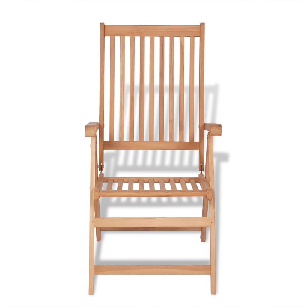 Chaises inclinables de jardin lot de 2 Bois de teck solide