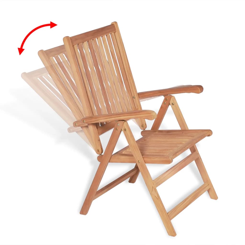 Chaises inclinables de jardin lot de 2 Bois de teck solide