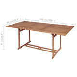 Table de jardin 180x90x75 cm Bois de teck solide