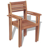 Chaises empilables de jardin lot de 2 Bois de teck solide