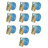 Sangle d’arrimage à cliquet 10 pcs 2 tonnes 6 m x 38 mm Bleu