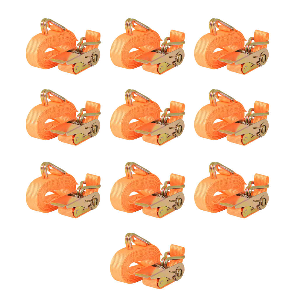 Sangle d’arrimage 10 pcs 0,4 tonne 6 m x 25 mm Orange