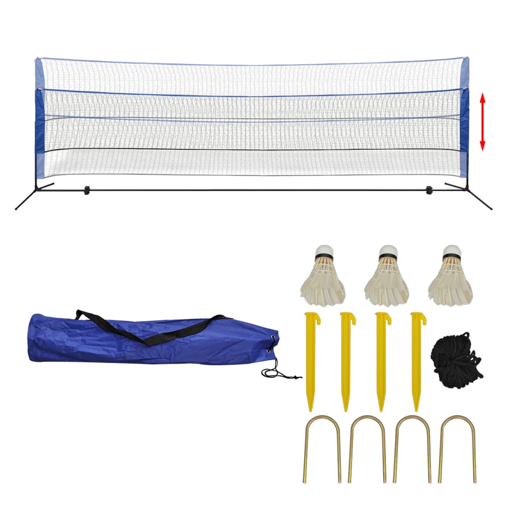 Badminton net with shuttlecocks 500 x 155 cm