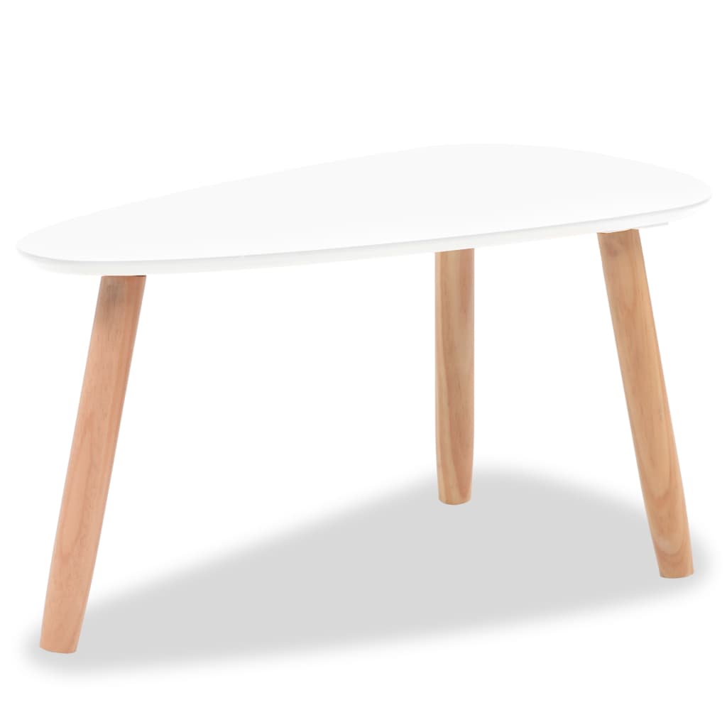 Ensemble de tables basses 2 pcs Bois de pin massif Blanc