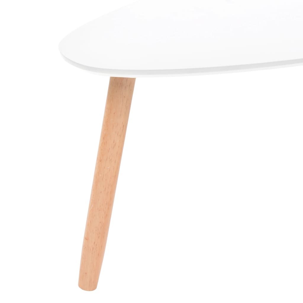 Ensemble de tables basses 2 pcs Bois de pin massif Blanc