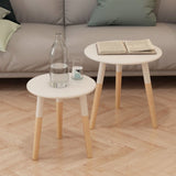 Ensemble de tables d'appoint 2 pcs Bois de pin massif Blanc