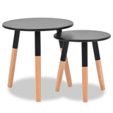 Ensemble de tables d'appoint 2 pcs Bois de pin massif Noir