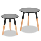 Ensemble de tables d'appoint 2 pcs Bois de pin massif Noir