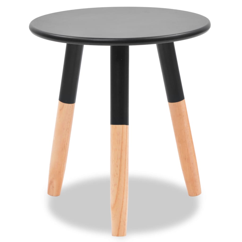 Ensemble de tables d'appoint 2 pcs Bois de pin massif Noir