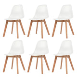 Chaises à manger lot de 6 Blanc Plastique