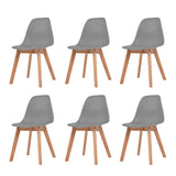 Chaises à manger lot de 6 Gris Plastique