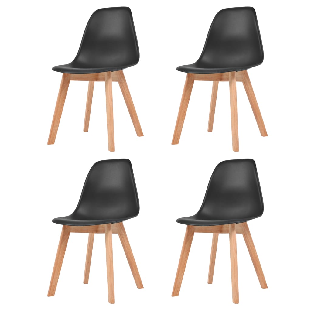 Dining chairs set of 4 Black Plastic