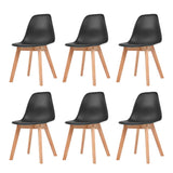 Chaises à manger lot de 6 Noir Plastique