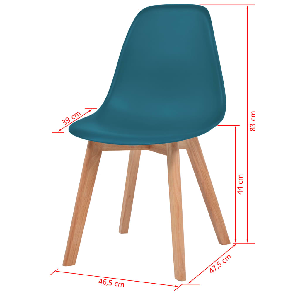 Chaises à manger lot de 2 turquoise plastique