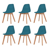 Chaises à manger lot de 6 Turquoise Plastique