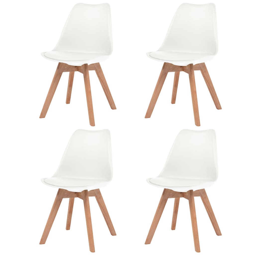 Chaises à manger lot de 4 Blanc Plastique