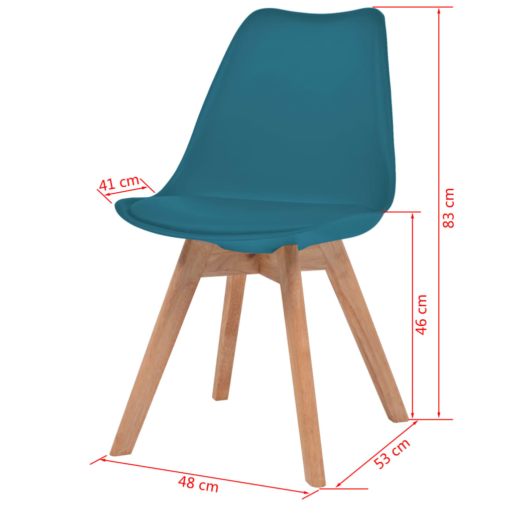 Chaises à manger lot de 2 Turquoise Plastique