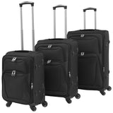 Ensemble de valises souples 3 pcs Noir