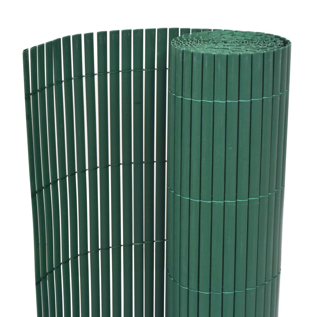 Doppelseitiger PVC-Gartenzaun 90 x 300 cm Grün