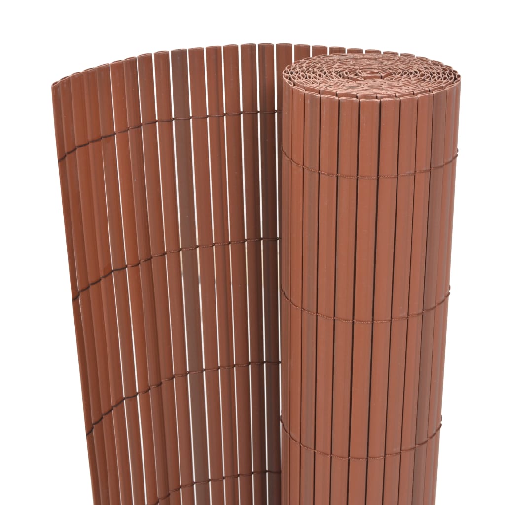 Clôture de jardin Double face PVC 90 x 300 cm Marron