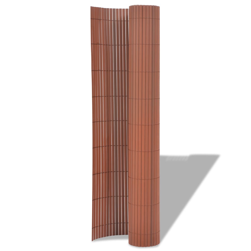 Clôture de jardin Double face PVC 90 x 300 cm Marron