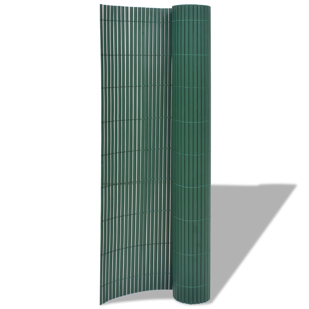 Doppelseitiger PVC-Gartenzaun 90 x 500 cm Grün