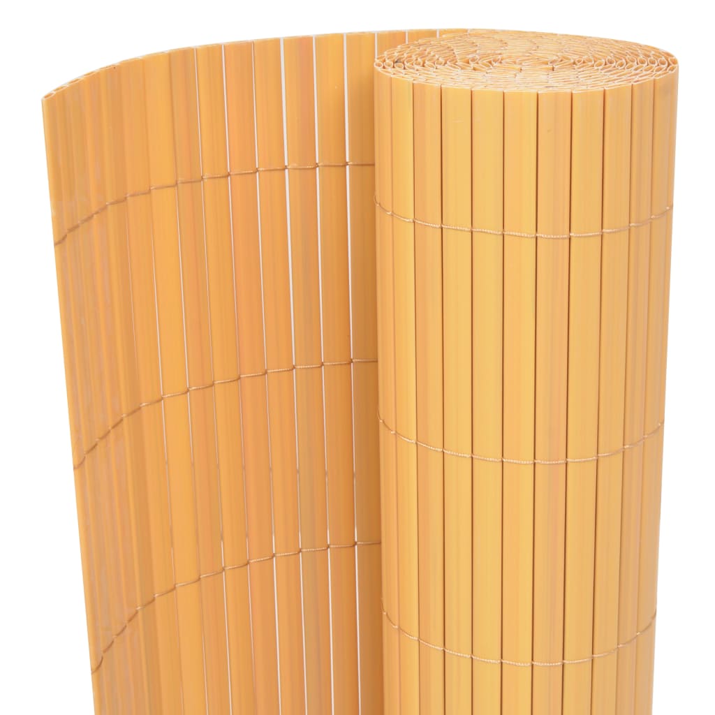 Double-sided PVC garden fence 90 x 500 cm Yellow