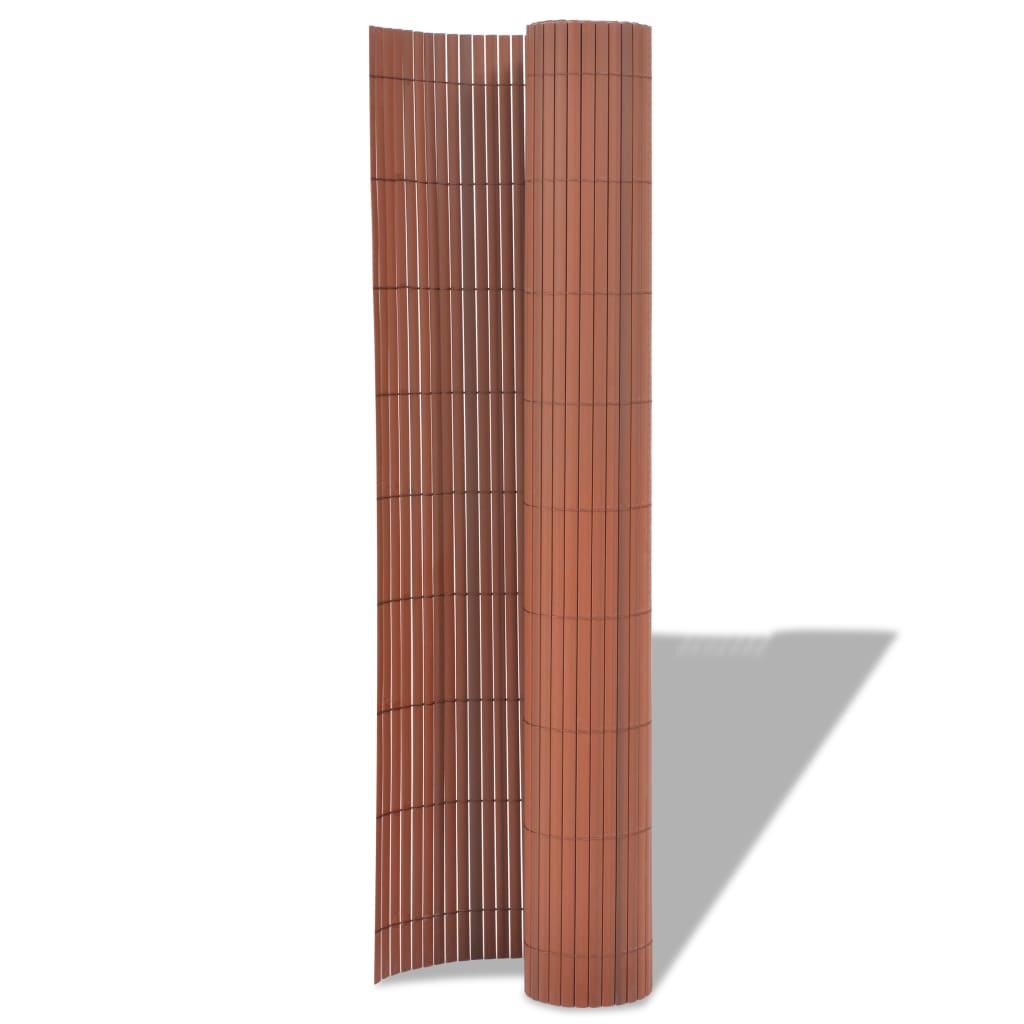 Clôture de jardin Double face PVC 90 x 500 cm Marron