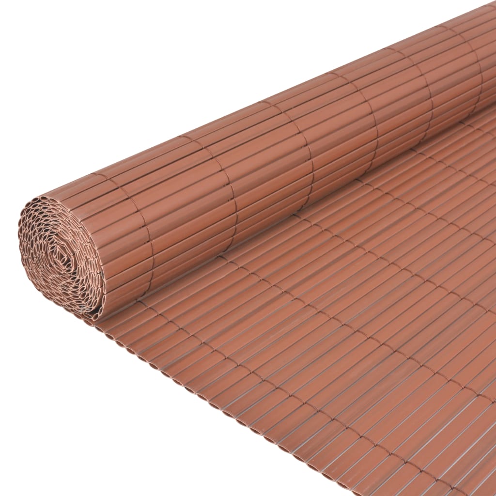 Clôture de jardin Double face PVC 90 x 500 cm Marron