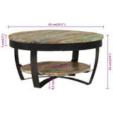 Coffee table Solid reclaimed wood 65x32 cm