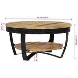 Table basse Bois massif de manguier brut 65x32 cm