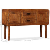 Solid wood sideboard with honey finish 120x30x75 cm