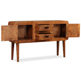 Solid wood sideboard with honey finish 120x30x75 cm