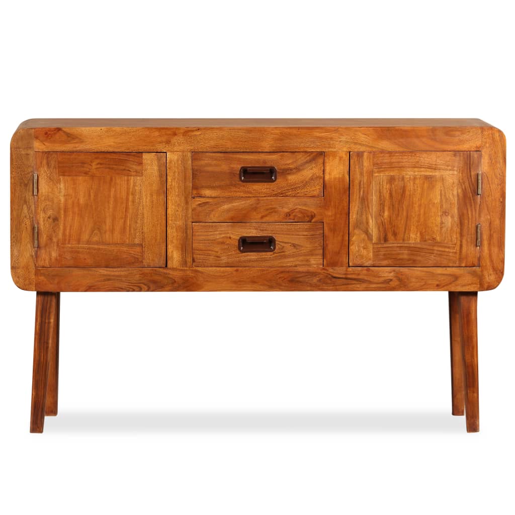 Solid wood sideboard with honey finish 120x30x75 cm