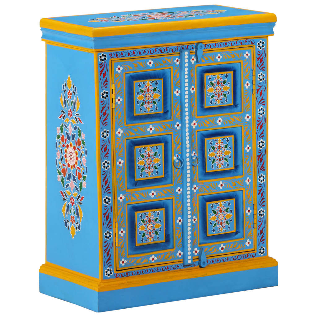 Buffet Bois massif de manguier Peinture manuelle turquoise