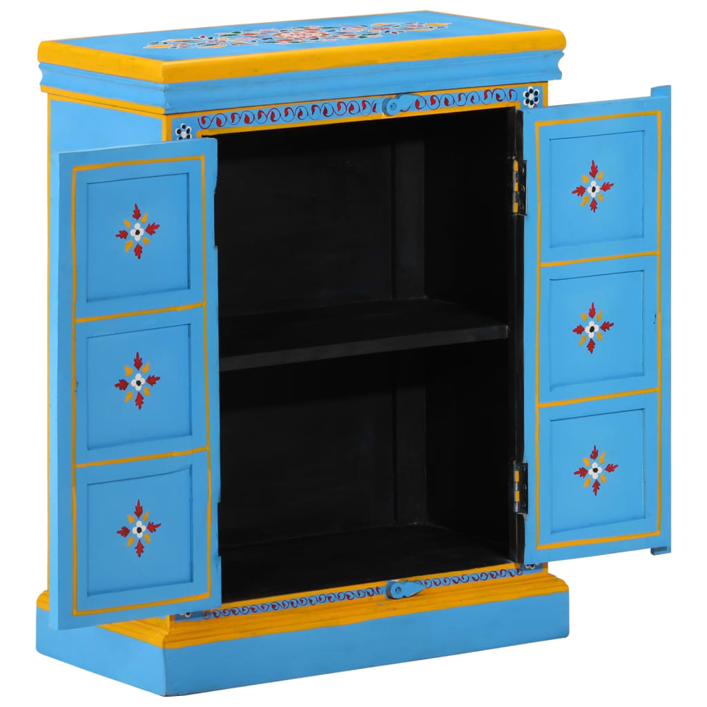 Buffet Bois massif de manguier Peinture manuelle turquoise