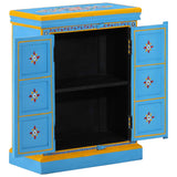 Buffet Bois massif de manguier Peinture manuelle turquoise