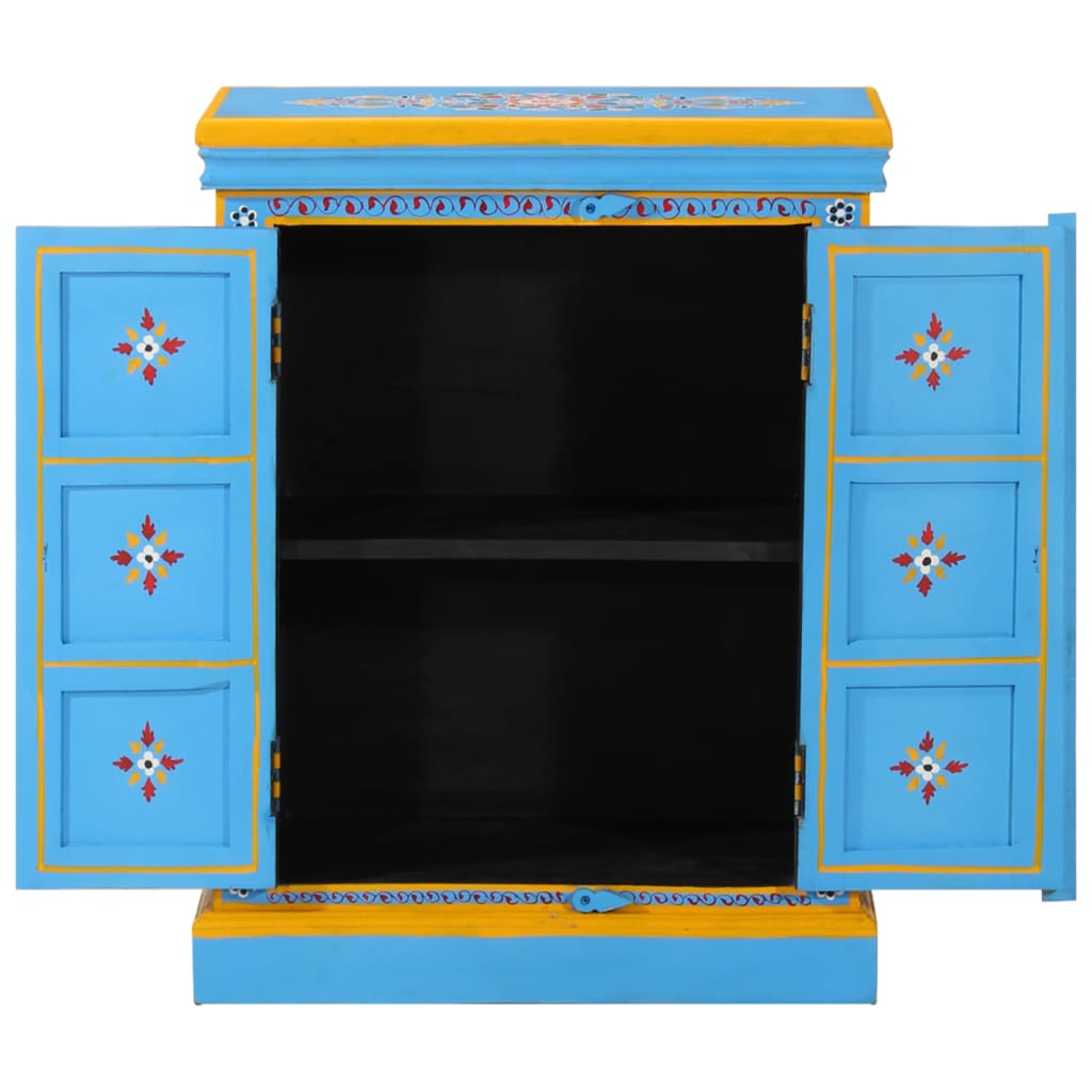 Buffet Bois massif de manguier Peinture manuelle turquoise