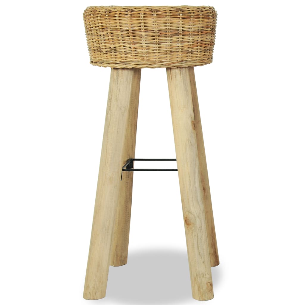 Tabourets de bar lot de 2 rotin naturel