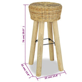 Tabourets de bar lot de 2 rotin naturel