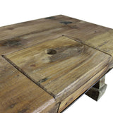 Table basse bois de récupération mélangé 90x50x35 cm