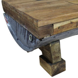 Table basse bois de récupération mélangé 90x50x35 cm