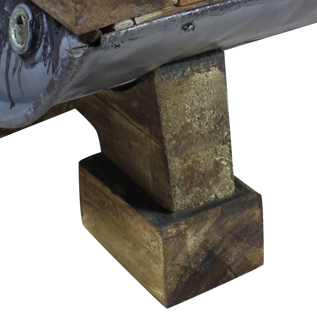 Table basse bois de récupération mélangé 90x50x35 cm